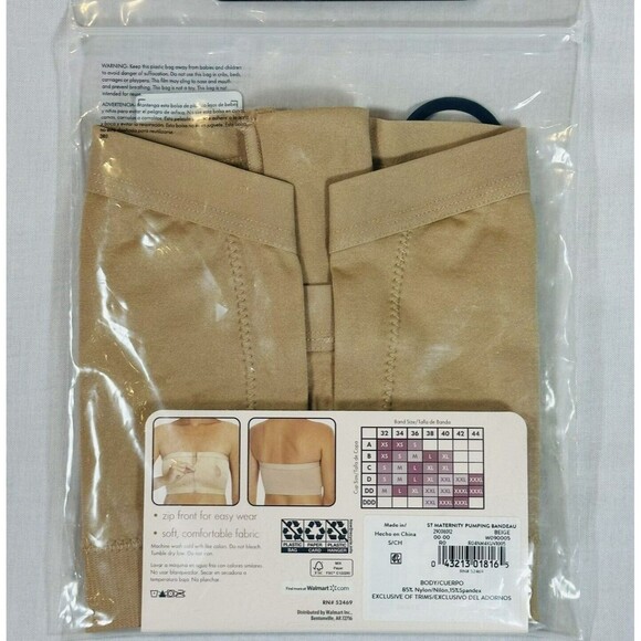 Hands Free Bra Ladies Beige Sz Small Secret Treasures Nursing Pump Bra NEW - Picture 3 of 4